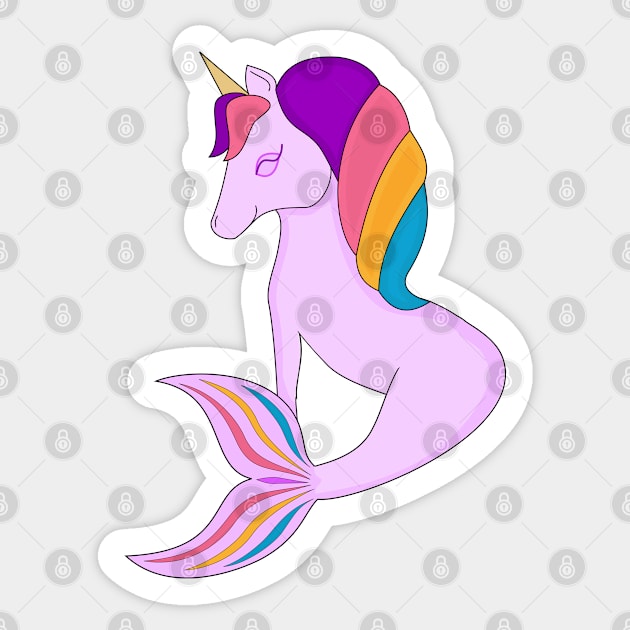 Mermaid Unicorn Sticker by B3N-arts